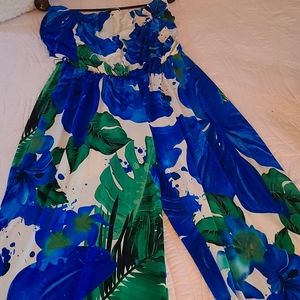 New Floral Blue Tube Top Jumpsuit 💙